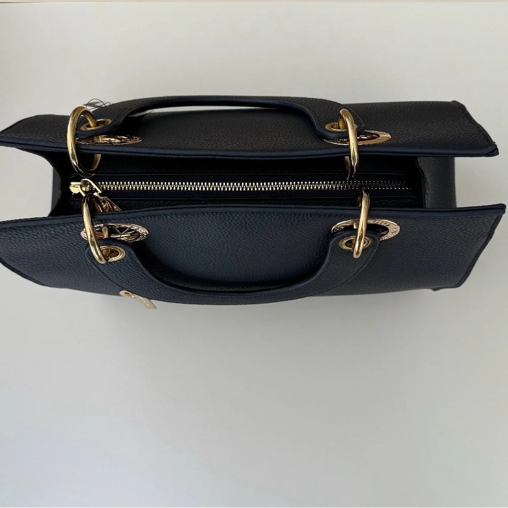 Badgley Mischka Navy Tote with Gold Accents (SOLD) - Picture 4 of 4